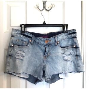 Decree Jean Shorts Womens Size 13 Blue Cut Off Mid Rise Distressed Booty